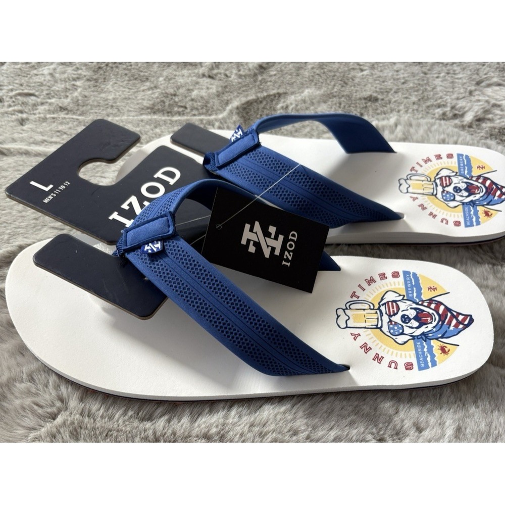 Izod flip flop beach pool shoes‎ size L 11-12 New